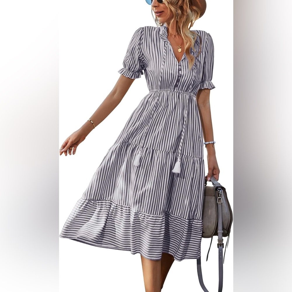 Striped Midi Dress